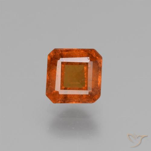 1.28ct 天然 ミディアムオレンジ ヘソナイトガーネット, エメラルドカット, VS-SI