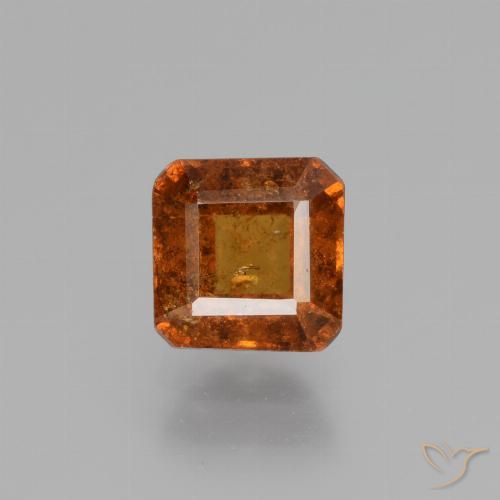 1.48ct 天然 ディープオレンジ ヘソナイトガーネット, エメラルドカット, VS-SI