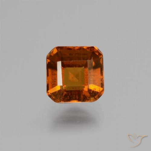 1.56ct 天然 ディープオレンジ ヘソナイトガーネット, エメラルドカット, VS