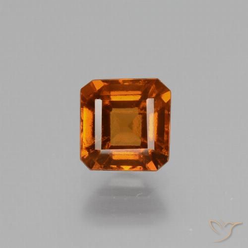 1.27ct 天然 ディープオレンジ ヘソナイトガーネット, エメラルドカット, VS