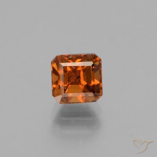1.41ct 天然 ディープオレンジ ヘソナイトガーネット, エメラルドカット, VS