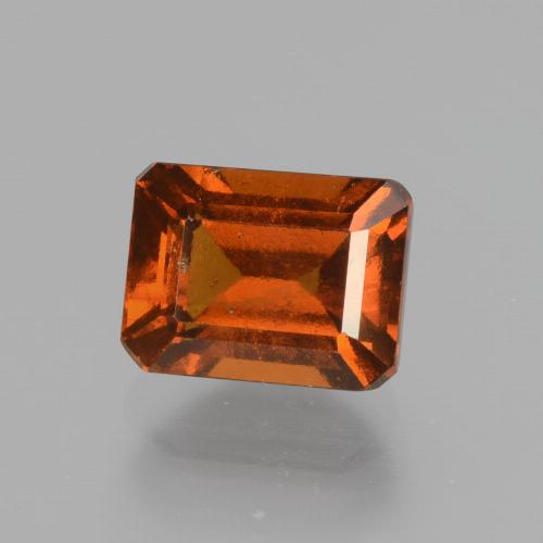 2.54カラットの天然ディープオレンジヘソナイトガーネット（7.9×6 mm・エメラルドカット）