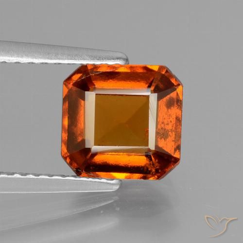 2.44ct 天然 赤みがかったオレンジ ヘソナイトガーネット, エメラルドカット, VS-SI