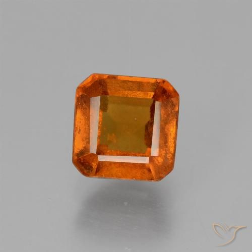 1.56ct 天然 ディープオレンジ ヘソナイトガーネット, エメラルドカット, VS-SI