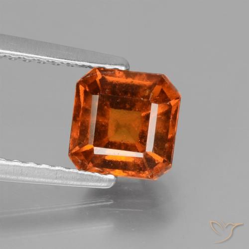 1.53ct 天然 アンバーオレンジ ヘソナイトガーネット, エメラルドカット, VS