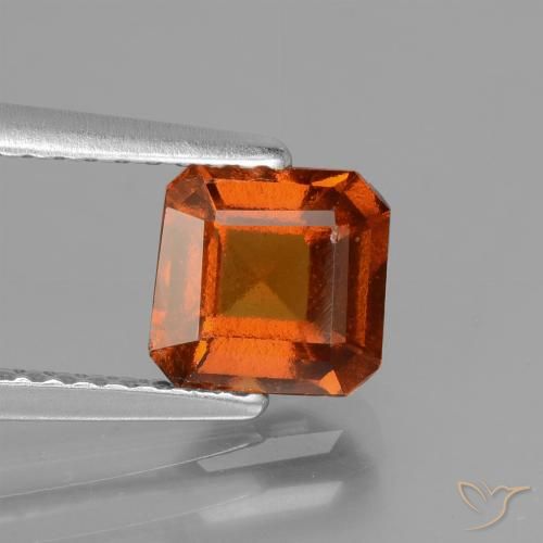 1.42ct 天然 ディープオレンジ ヘソナイトガーネット, エメラルドカット, VS-SI