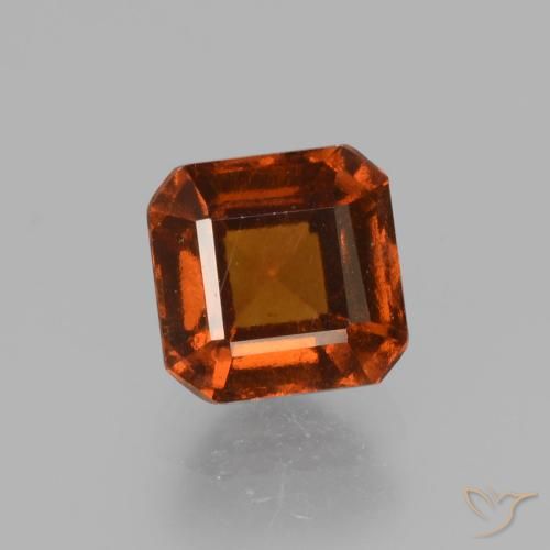 1.55ct 天然 ディープオレンジ ヘソナイトガーネット, エメラルドカット, VS