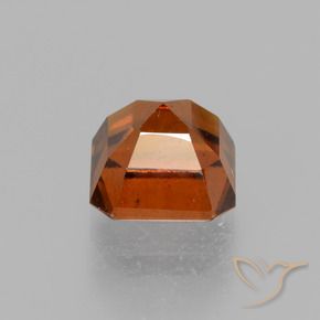 1.55カラットの天然ディープオレンジヘソナイトガーネット、八角形 / エメラルドカット、VS