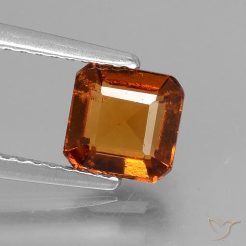 1.47ct 天然 ディープオレンジ ヘソナイトガーネット, エメラルドカット, VS