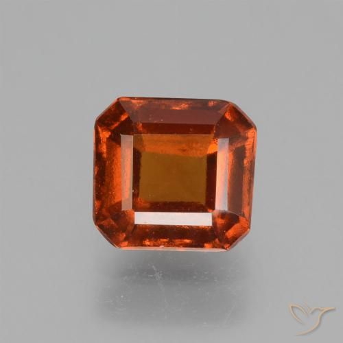1.52ct 天然 アンバーオレンジ ヘソナイトガーネット, エメラルドカット, VS
