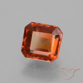 1.52カラットの天然アンバーオレンジヘソナイトガーネット、八角形 / エメラルドカット、VS