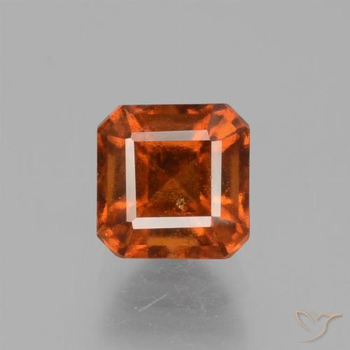 1.67ct 天然 アンバーオレンジ ヘソナイトガーネット, エメラルドカット, VS