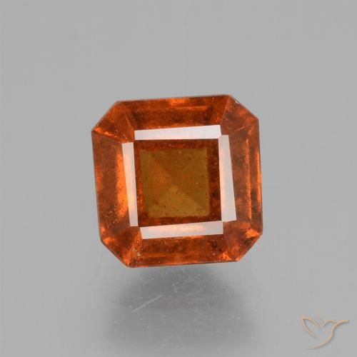 1.87ct 天然 アンバーオレンジ ヘソナイトガーネット, エメラルドカット, VS