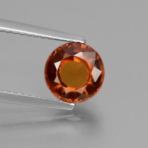 1.78カラットの天然アンバーオレンジヘソナイトガーネット（7.28 mm・ラウンドカット）