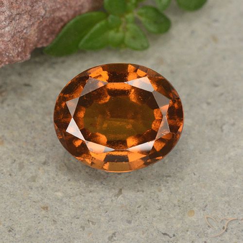 2.06ct 天然 アンバーオレンジ ヘソナイトガーネット, 楕円形, VS
