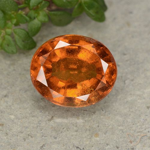 2.22ct 天然 ディープオレンジ ヘソナイトガーネット, 楕円形, VS