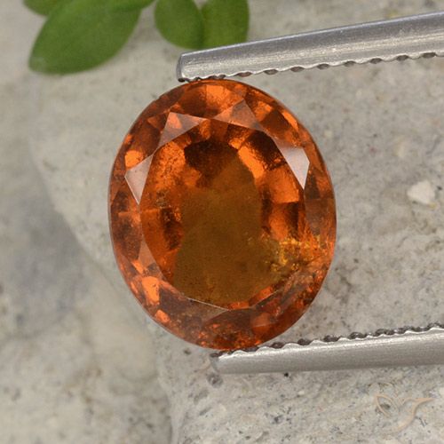 2.40ct 天然 ディープオレンジ ヘソナイトガーネット, 楕円形, VS-SI