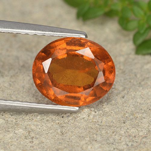 2.24ct 天然 ミディアムオレンジ ヘソナイトガーネット, 楕円形, VS