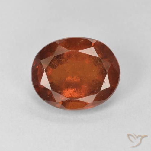 2.27ct 天然 ダークオレンジ ヘソナイトガーネット, 楕円形, VS-SI