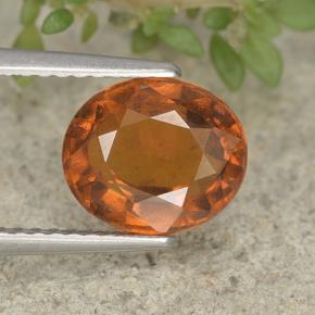 2.48カラットの天然ディープオレンジヘソナイトガーネット（8.9×7.6 mm・オーバルカット）