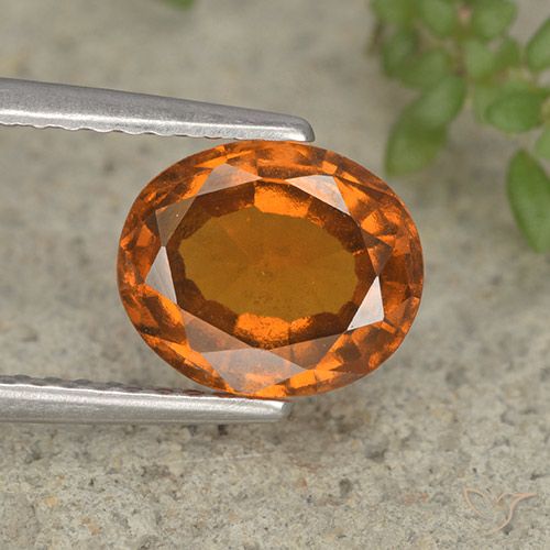 2.07ct 天然 ミディアムダークオレンジ ヘソナイトガーネット, 楕円形, VS
