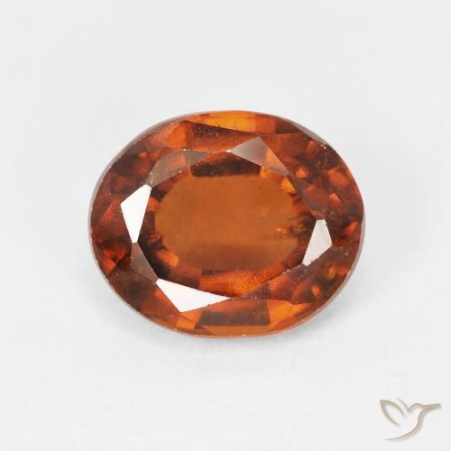 2.87カラットの天然Medium Dark-Orangeヘソナイトガーネット、楕円形、VS