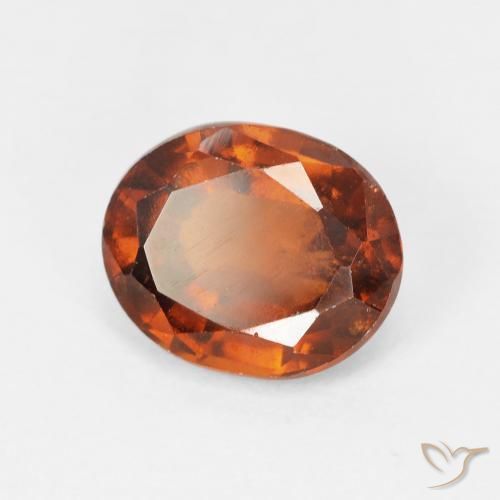 2.87カラットの天然Medium Dark-Orangeヘソナイトガーネット、楕円形、VS