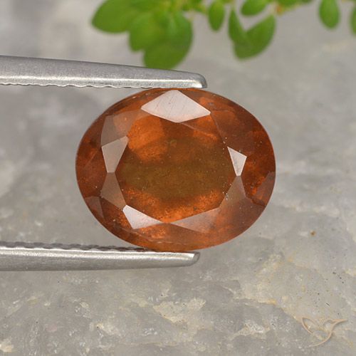2.68ct 天然 アンバーオレンジ ヘソナイトガーネット, 楕円形, VS-SI