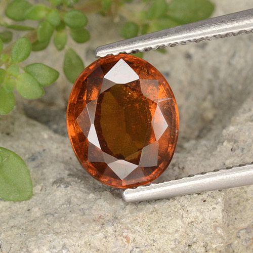 2.40ct 天然 ディープオレンジ ヘソナイトガーネット, 楕円形, VS-SI