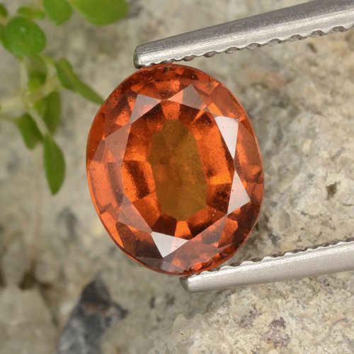 1.99ct 天然 ディープオレンジ ヘソナイトガーネット, 楕円形, VS