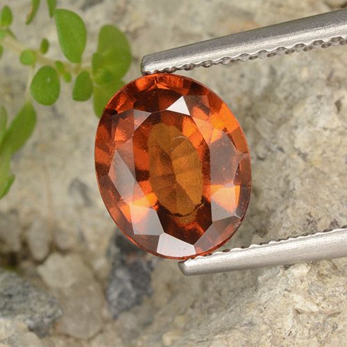 2.07ct 天然 アンバーオレンジ ヘソナイトガーネット, 楕円形, VVS-VS