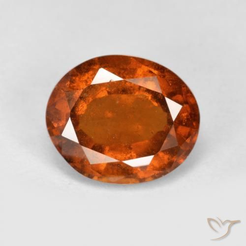2.47ct 天然 ディープオレンジ ヘソナイトガーネット, 楕円形, VS-SI