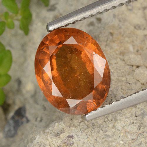2.63ct 天然 ディープオレンジ ヘソナイトガーネット, 楕円形, VS-SI