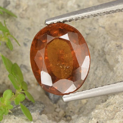3.05ct 天然 赤みがかったオレンジ ヘソナイトガーネット, 楕円形, VS-SI