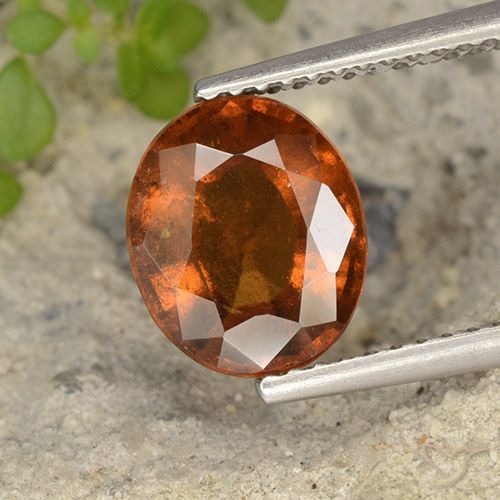 2.74ct 天然 ミディアムダークオレンジ ヘソナイトガーネット, 楕円形, VS-SI