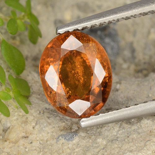 1.79ct 天然 ディープオレンジ ヘソナイトガーネット, 楕円形, VS-SI, Photo A