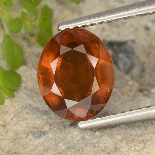 2.64ct 天然 ミディアムオレンジ ヘソナイトガーネット, 楕円形, VS-SI
