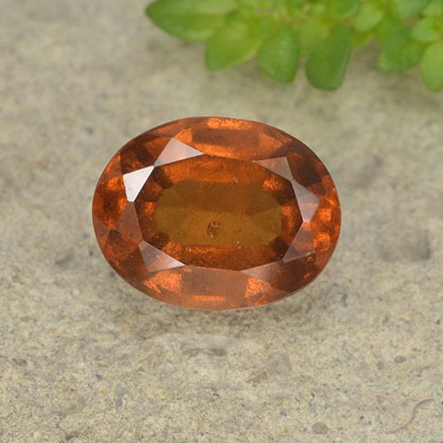 2.25ct 天然 アンバーオレンジ ヘソナイトガーネット, 楕円形, VS-SI