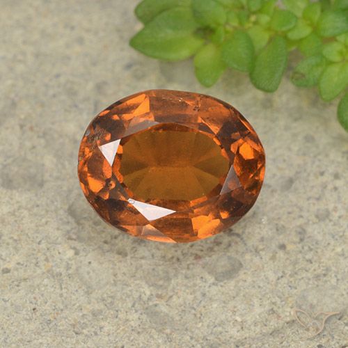 1.95ct 天然 ミディアムオレンジ ヘソナイトガーネット, 楕円形, VS-SI