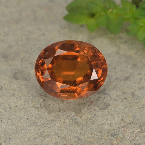 2.12ct 天然 ディープオレンジ ヘソナイトガーネット, 楕円形, VS-SI