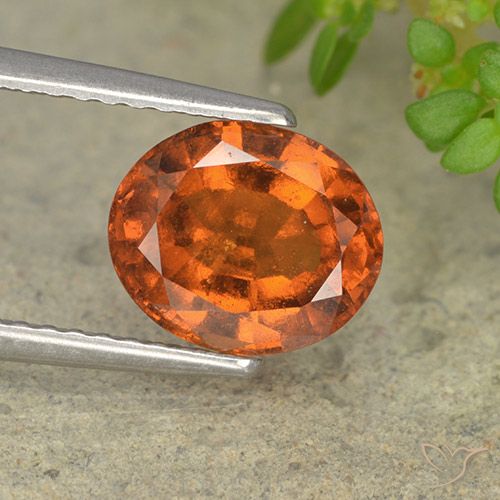 2.20ct 天然 ディープオレンジ ヘソナイトガーネット, 楕円形, VS-SI