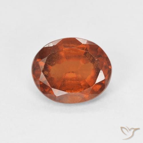 1.90ct 天然 アンバーオレンジ ヘソナイトガーネット, 楕円形, VS-SI