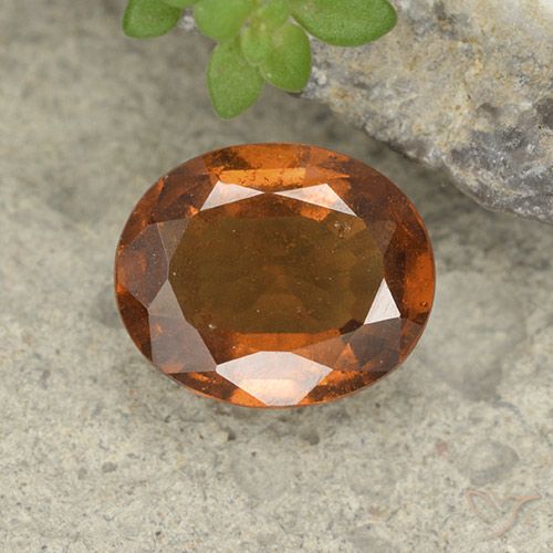 1.79ct 天然 ミディアムダークオレンジ ヘソナイトガーネット, 楕円形, VS-SI