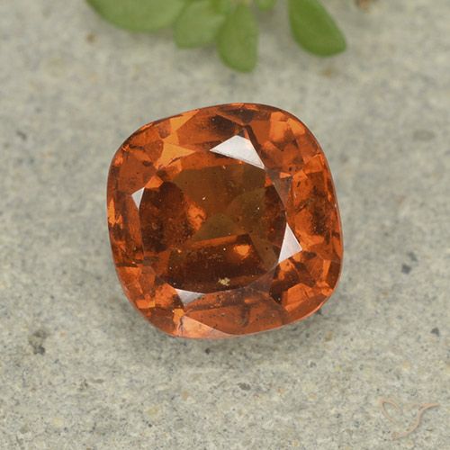 1.86ct 天然 ミディアムダークオレンジ ヘソナイトガーネット, クッション, VS-SI