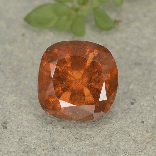 1.74ct 天然 ミディアムオレンジ ヘソナイトガーネット, クッション, VS-SI