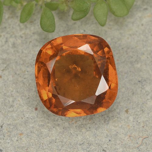 1.94ct 天然 ミディアムダークオレンジ ヘソナイトガーネット, クッション, VS