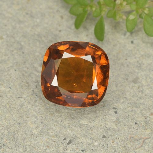 1.60ct 天然 ディープオレンジ ヘソナイトガーネット, クッション, VS