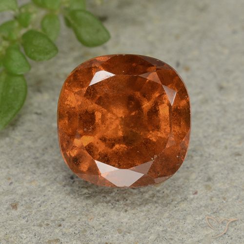 1.95ct 天然 ミディアムダークオレンジ ヘソナイトガーネット, クッション, VS-SI
