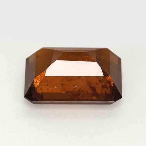4.33カラットの天然ディープオレンジヘソナイトガーネット（10.8×8.2 mm・エメラルドカット）