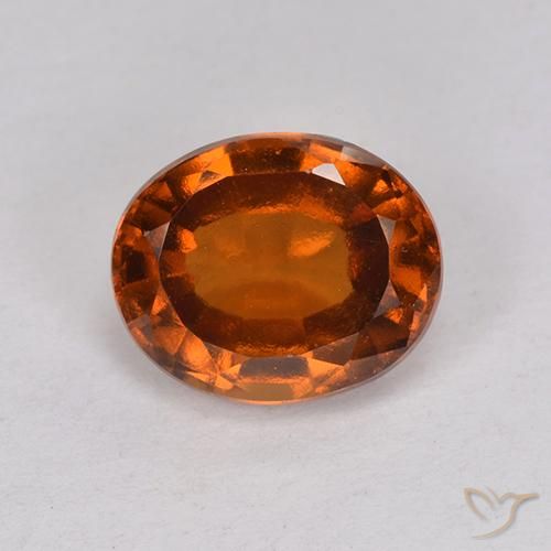 2.16ct 天然 オレンジがかったブラウン ヘソナイトガーネット, 楕円形, VS
